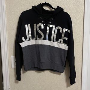Justice crop hoodie